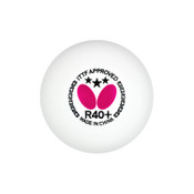 Butterfly R40+ 3-Star Ball White: Front Profile of Single Ball